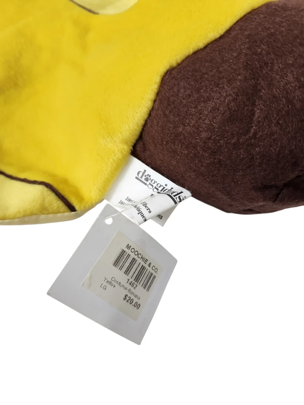 New Moochie & CO Plush Banana Dog Costume Large with Brown Tip